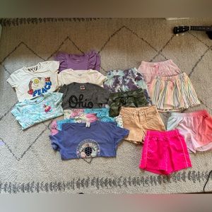 Lot of girl’s size 6-8 tees shorts skorts cat & jack homage Adidas old navy